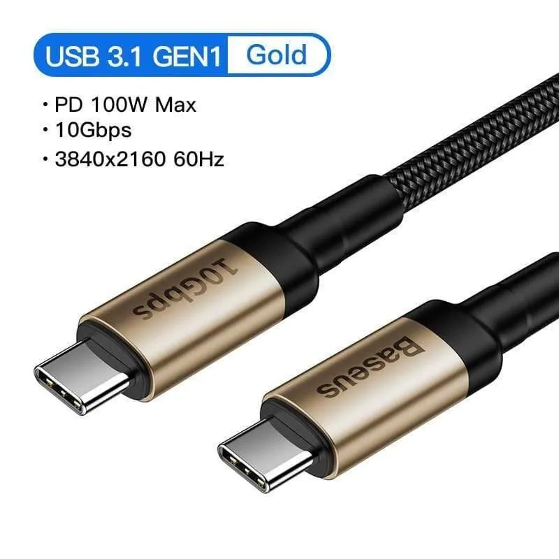 Baseus USB 3.1 Typ C zu USB Typ C Kabel für Samsung S9 S10 Xiaomi Schnellladung 4.0 PD 100W Schnellladegerät HDMI-Kabel für MacBook