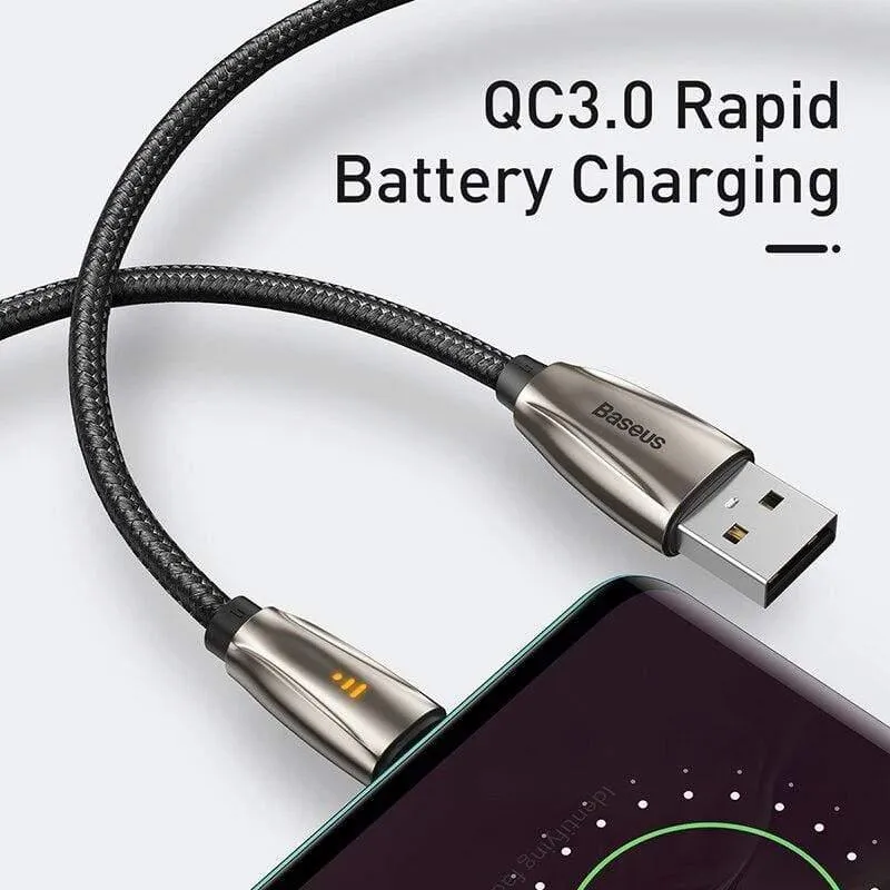 Baseus USB Typ C Kabel für Samsun S9 S10 Schnellladung 3.0 USB C Kabel für Xiaomi Redmi Note 8 Pro LED USB Typ USB-C Kabel