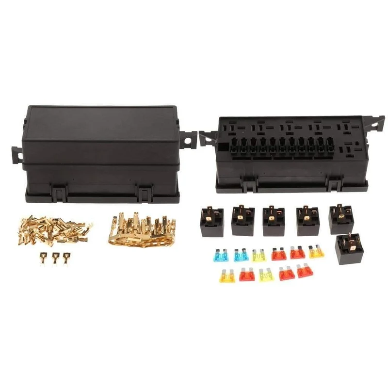 11-Wege-Sicherungskastenhalter Block Circuit Car Boat Kfz-Blade-Sicherungshalter mit Abdeckung