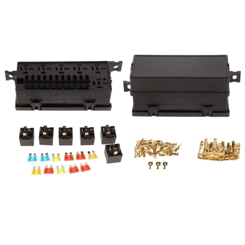 11-Wege-Sicherungskastenhalter Block Circuit Car Boat Kfz-Blade-Sicherungshalter mit Abdeckung