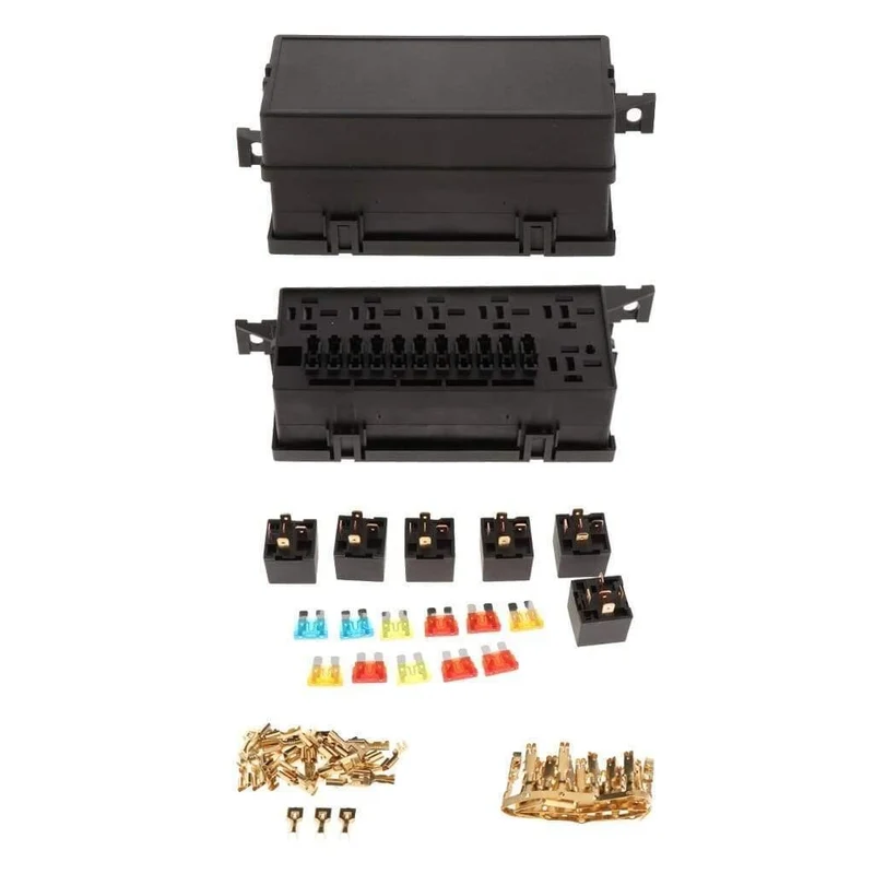 11-Wege-Sicherungskastenhalter Block Circuit Car Boat Kfz-Blade-Sicherungshalter mit Abdeckung