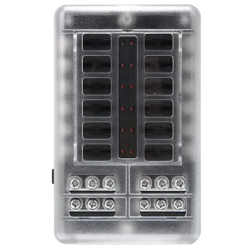 DC 32V 100A 12-Wege-Sicherungskastenblockhalter ATC ATO Blade LED für Car Marine Caravan mit Schrauben und Etiketten