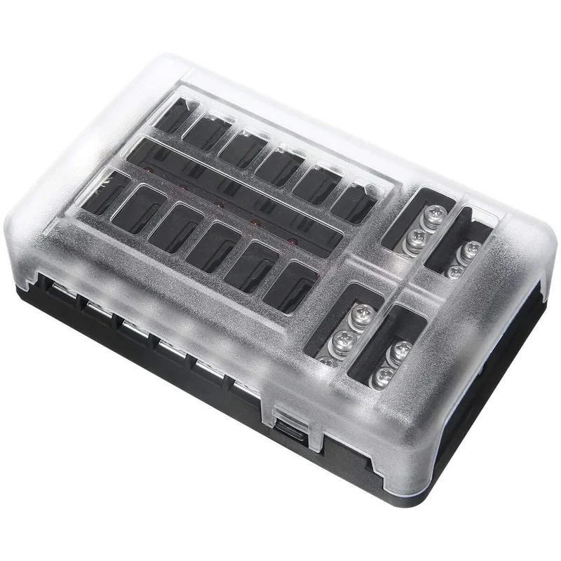 Universal 32V 100A 12 Weg Sicherung Box Block Sicherung Halter Box Auto Fahrzeug Schaltung Automotive Blade Auto Sicherung Zubehör Werkzeug