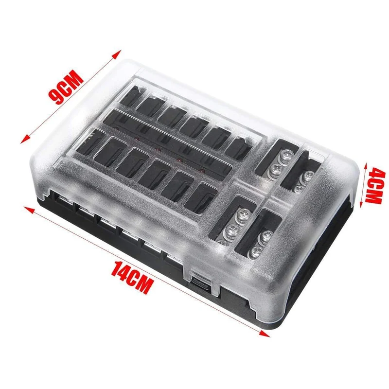 Universal 32V 100A 12 Weg Sicherung Box Block Sicherung Halter Box Auto Fahrzeug Schaltung Automotive Blade Auto Sicherung Zubehör Werkzeug