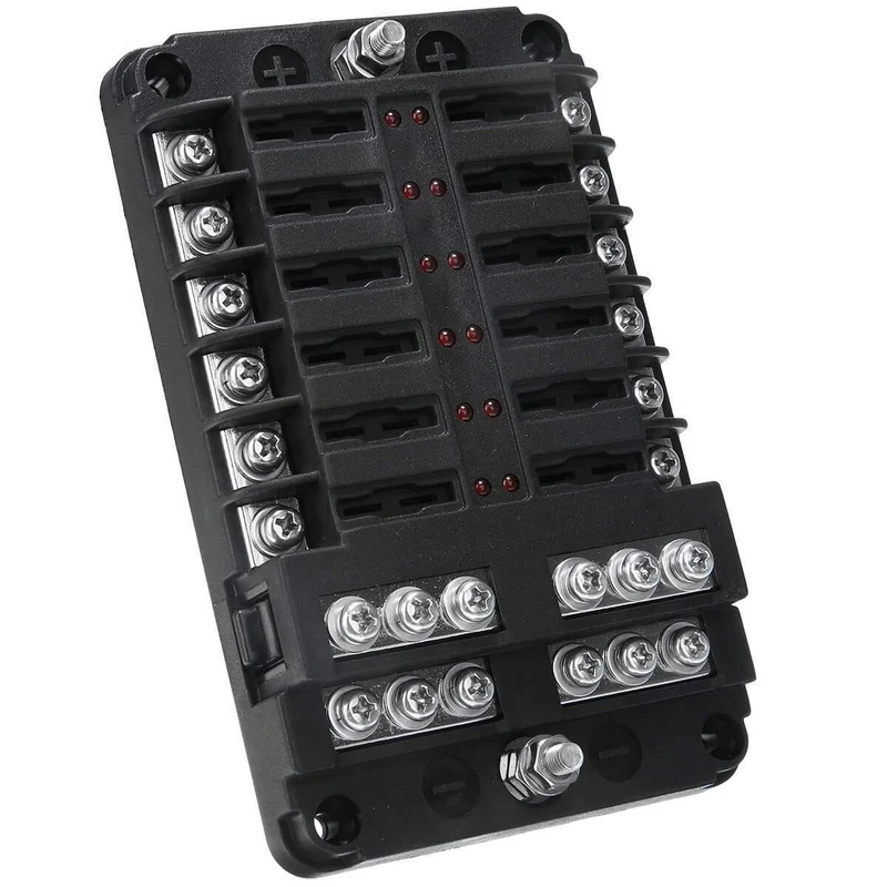 Universal 32V 100A 12 Weg Sicherung Box Block Sicherung Halter Box Auto Fahrzeug Schaltung Automotive Blade Auto Sicherung Zubehör Werkzeug