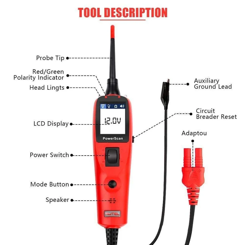 Original Autel PowerScan PS100 Diagnosegerät für elektrische Systeme Autel PS100 Power Scan PS100 Auto-Auto-Schaltkreistester