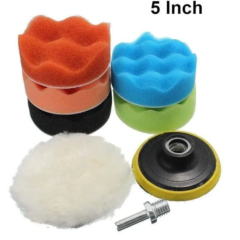 Polierpad 4''5''6''7 '' Zoll Auto Schwamm Polierpad Kit M10 M14 Gewinde Schleifpolierer Bohradapter Wachswerkzeuge Zubehör
