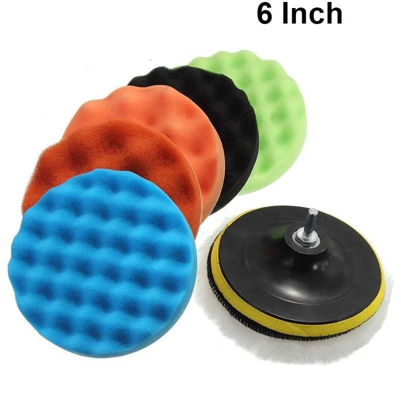 Polierpad 4''5''6''7 '' Zoll Auto Schwamm Polierpad Kit M10 M14 Gewinde Schleifpolierer Bohradapter Wachswerkzeuge Zubehör