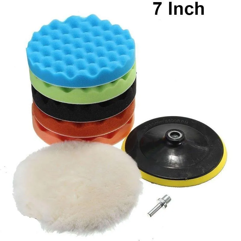 Polierpad 4''5''6''7 '' Zoll Auto Schwamm Polierpad Kit M10 M14 Gewinde Schleifpolierer Bohradapter Wachswerkzeuge Zubehör
