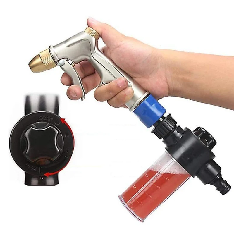 100ml verstellbares multifunktionales Werkzeug Autowaschflasche Haushalts-Hochdruck-Einzelschalter Auto für Sprühschaum-Topf-Set