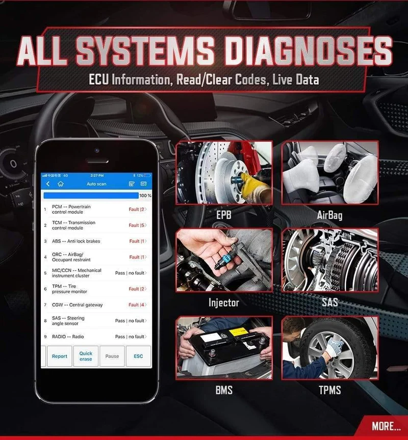 Autel AP200 Bluetooth OBD2-Scanner Automotivo OBD 2 TPMS-Codeleser Autodiagnosetool für Heimwerker PK MK808 Thinkdiag Easydiag