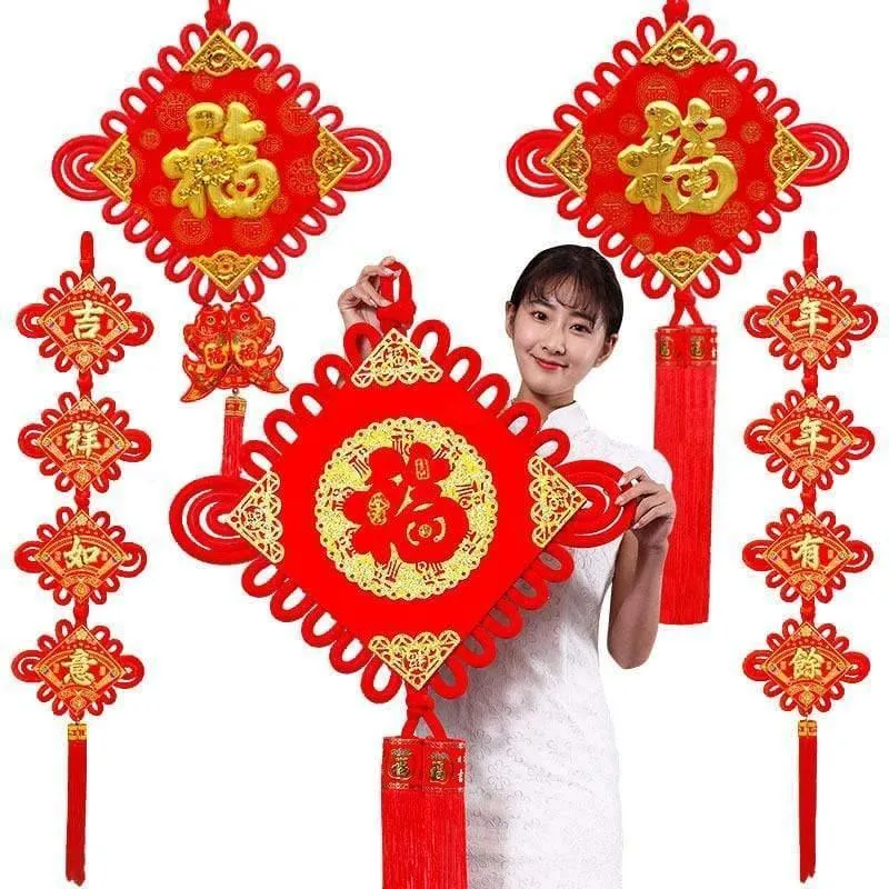 Große chinesische Knoten-Anhänger zum Frühlingsfest, chinesische Neujahrsdekorationen für Zuhause, Glück, DIY, Hochzeit, glückverheißende Geschenke