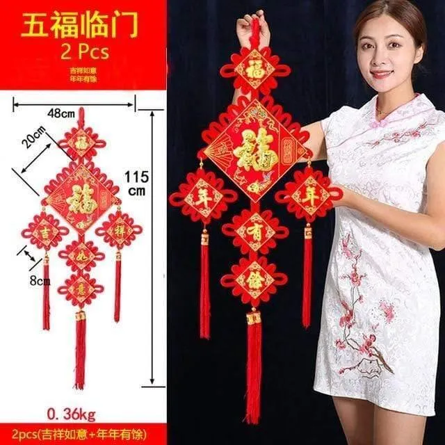 Große chinesische Knoten-Anhänger zum Frühlingsfest, chinesische Neujahrsdekorationen für Zuhause, Glück, DIY, Hochzeit, glückverheißende Geschenke