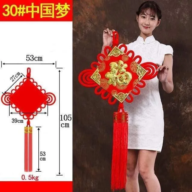 Große chinesische Knoten-Anhänger zum Frühlingsfest, chinesische Neujahrsdekorationen für Zuhause, Glück, DIY, Hochzeit, glückverheißende Geschenke