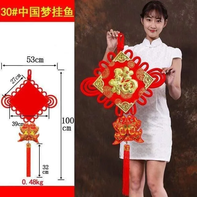 Große chinesische Knoten-Anhänger zum Frühlingsfest, chinesische Neujahrsdekorationen für Zuhause, Glück, DIY, Hochzeit, glückverheißende Geschenke