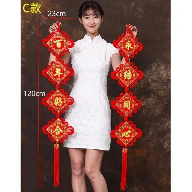 Große chinesische Knoten-Anhänger zum Frühlingsfest, chinesische Neujahrsdekorationen für Zuhause, Glück, DIY, Hochzeit, glückverheißende Geschenke