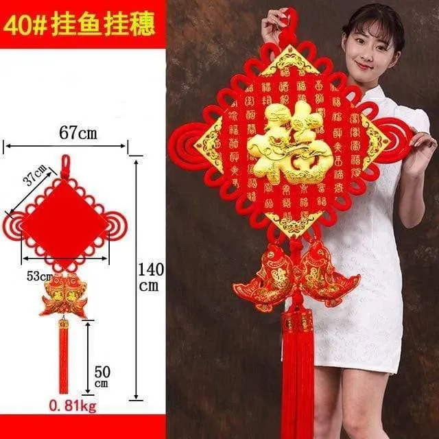 Große chinesische Knoten-Anhänger zum Frühlingsfest, chinesische Neujahrsdekorationen für Zuhause, Glück, DIY, Hochzeit, glückverheißende Geschenke