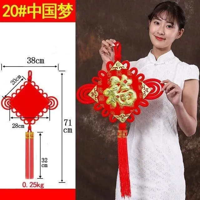 Große chinesische Knoten-Anhänger zum Frühlingsfest, chinesische Neujahrsdekorationen für Zuhause, Glück, DIY, Hochzeit, glückverheißende Geschenke