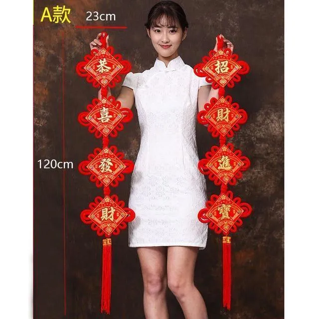 Große chinesische Knoten-Anhänger zum Frühlingsfest, chinesische Neujahrsdekorationen für Zuhause, Glück, DIY, Hochzeit, glückverheißende Geschenke