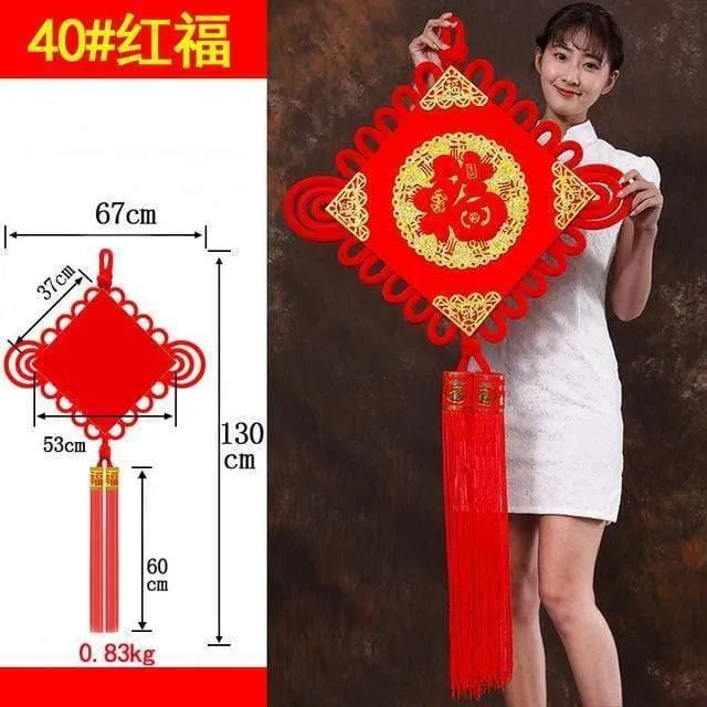 Große chinesische Knoten-Anhänger zum Frühlingsfest, chinesische Neujahrsdekorationen für Zuhause, Glück, DIY, Hochzeit, glückverheißende Geschenke