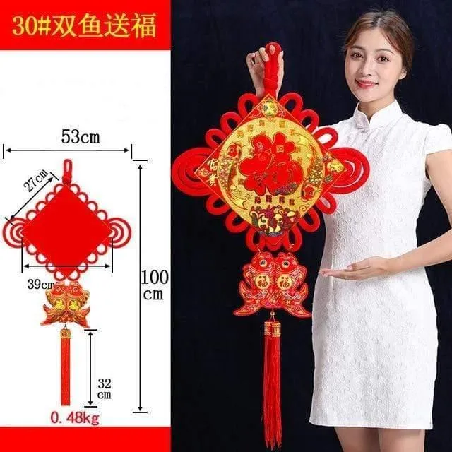 Große chinesische Knoten-Anhänger zum Frühlingsfest, chinesische Neujahrsdekorationen für Zuhause, Glück, DIY, Hochzeit, glückverheißende Geschenke