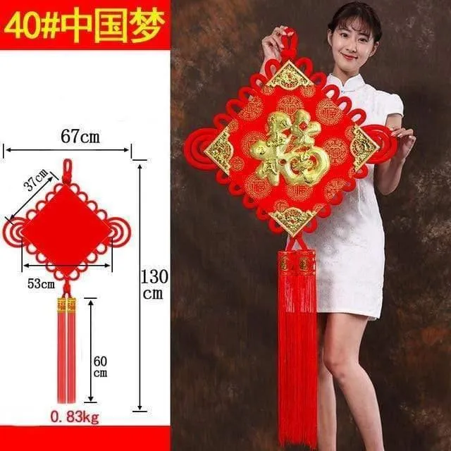 Große chinesische Knoten-Anhänger zum Frühlingsfest, chinesische Neujahrsdekorationen für Zuhause, Glück, DIY, Hochzeit, glückverheißende Geschenke