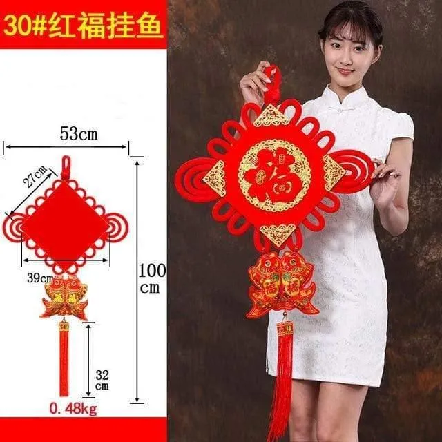 Große chinesische Knoten-Anhänger zum Frühlingsfest, chinesische Neujahrsdekorationen für Zuhause, Glück, DIY, Hochzeit, glückverheißende Geschenke