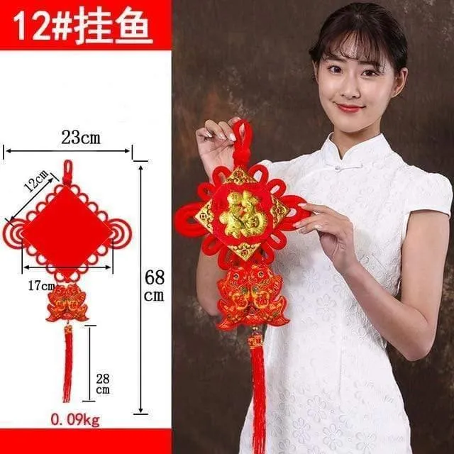 Große chinesische Knoten-Anhänger zum Frühlingsfest, chinesische Neujahrsdekorationen für Zuhause, Glück, DIY, Hochzeit, glückverheißende Geschenke