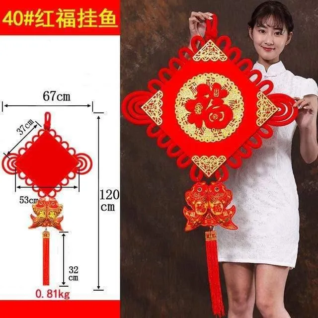 Große chinesische Knoten-Anhänger zum Frühlingsfest, chinesische Neujahrsdekorationen für Zuhause, Glück, DIY, Hochzeit, glückverheißende Geschenke