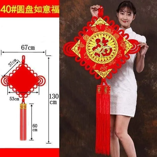 Große chinesische Knoten-Anhänger zum Frühlingsfest, chinesische Neujahrsdekorationen für Zuhause, Glück, DIY, Hochzeit, glückverheißende Geschenke