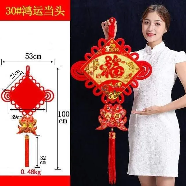 Große chinesische Knoten-Anhänger zum Frühlingsfest, chinesische Neujahrsdekorationen für Zuhause, Glück, DIY, Hochzeit, glückverheißende Geschenke
