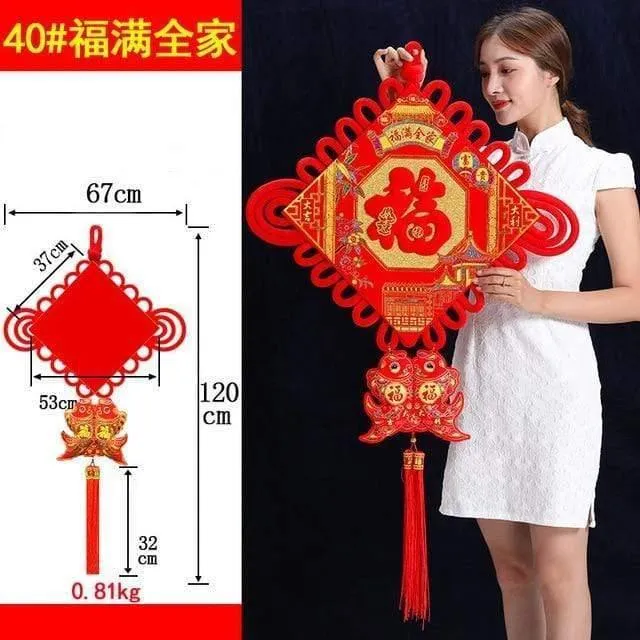 Große chinesische Knoten-Anhänger zum Frühlingsfest, chinesische Neujahrsdekorationen für Zuhause, Glück, DIY, Hochzeit, glückverheißende Geschenke