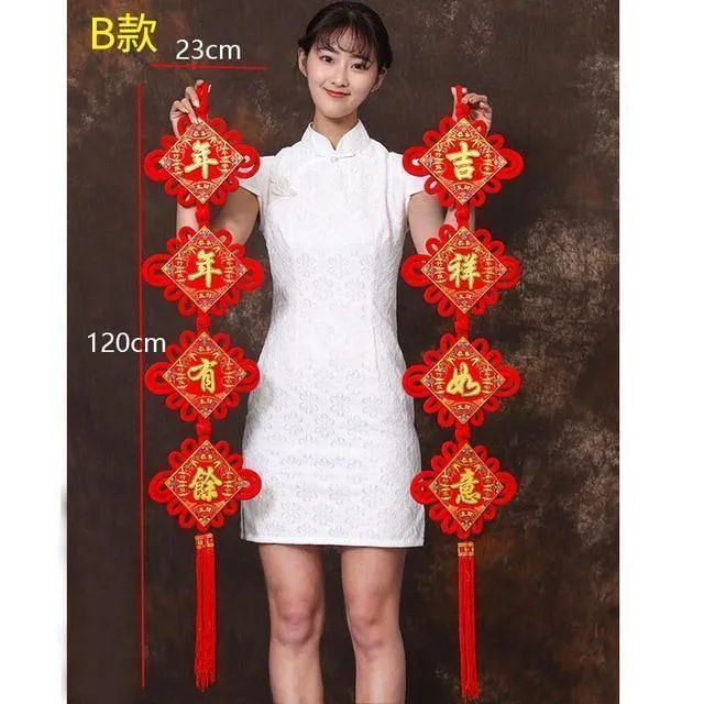 Große chinesische Knoten-Anhänger zum Frühlingsfest, chinesische Neujahrsdekorationen für Zuhause, Glück, DIY, Hochzeit, glückverheißende Geschenke