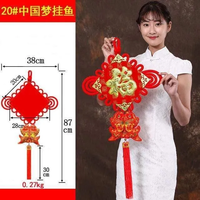 Große chinesische Knoten-Anhänger zum Frühlingsfest, chinesische Neujahrsdekorationen für Zuhause, Glück, DIY, Hochzeit, glückverheißende Geschenke