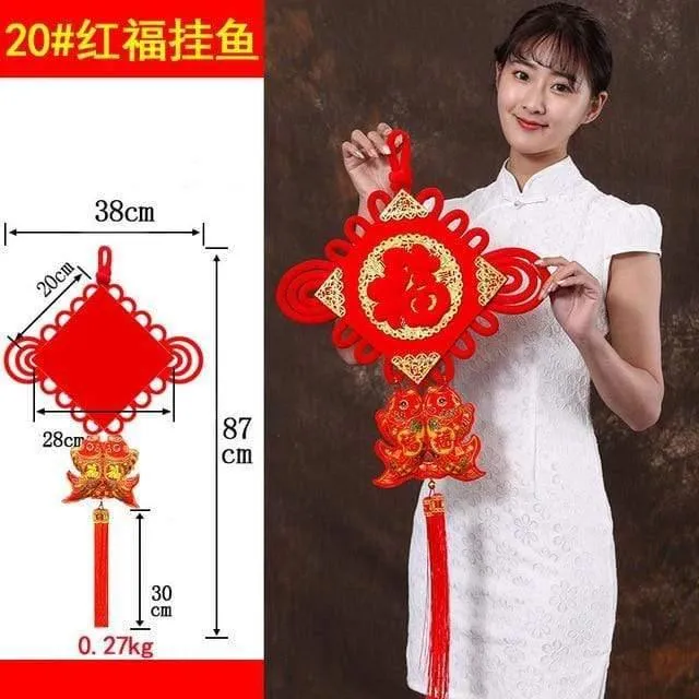 Große chinesische Knoten-Anhänger zum Frühlingsfest, chinesische Neujahrsdekorationen für Zuhause, Glück, DIY, Hochzeit, glückverheißende Geschenke