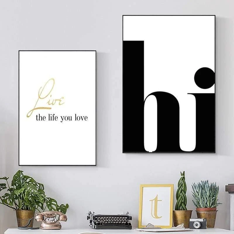 Nordic Poster Hallo Zitate Wand Kunst Leinwand Malerei Minimalistischen Poster Und Drucke Abstrakte Leinwand Druck Wand Bilder Wohnkultur