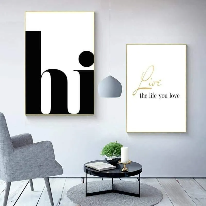 Nordic Poster Hallo Zitate Wand Kunst Leinwand Malerei Minimalistischen Poster Und Drucke Abstrakte Leinwand Druck Wand Bilder Wohnkultur