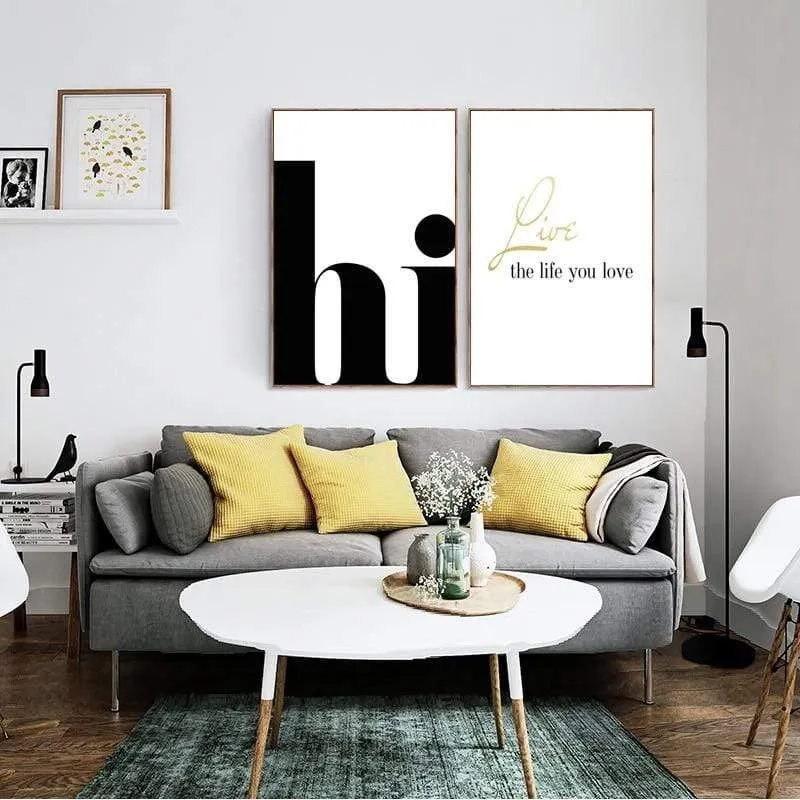 Nordic Poster Hallo Zitate Wand Kunst Leinwand Malerei Minimalistischen Poster Und Drucke Abstrakte Leinwand Druck Wand Bilder Wohnkultur