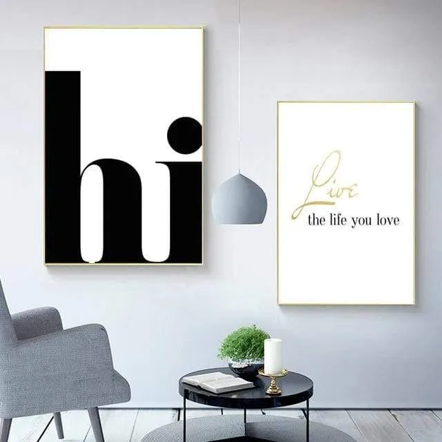 Nordic Poster Hallo Zitate Wand Kunst Leinwand Malerei Minimalistischen Poster Und Drucke Abstrakte Leinwand Druck Wand Bilder Wohnkultur