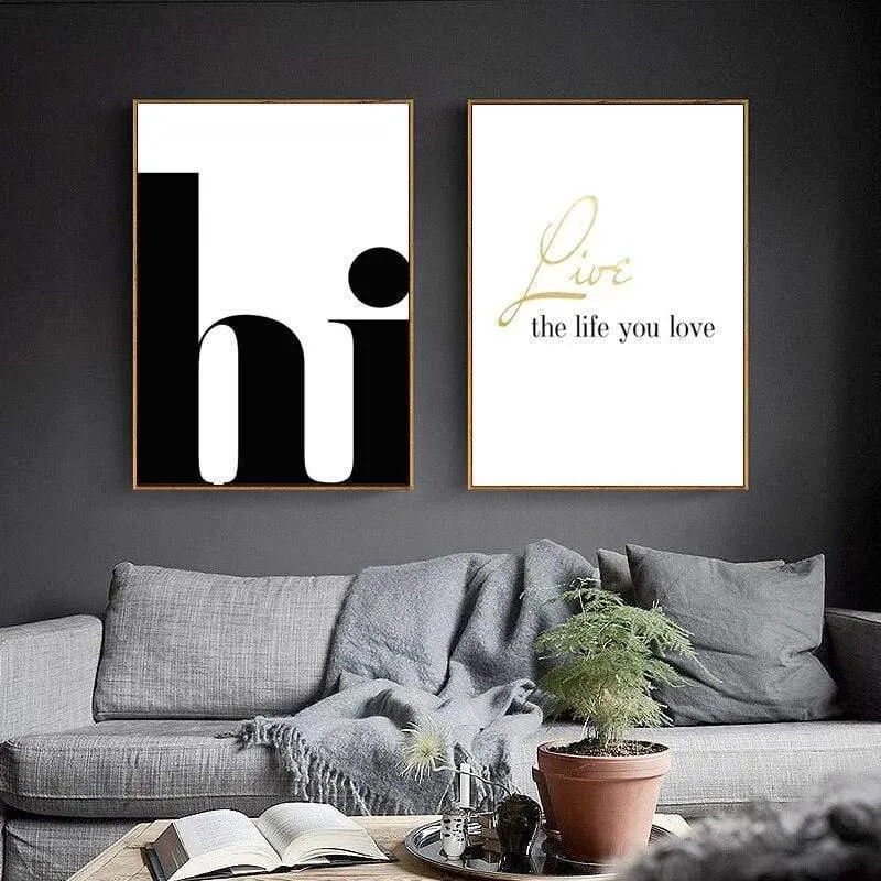Nordic Poster Hallo Zitate Wand Kunst Leinwand Malerei Minimalistischen Poster Und Drucke Abstrakte Leinwand Druck Wand Bilder Wohnkultur