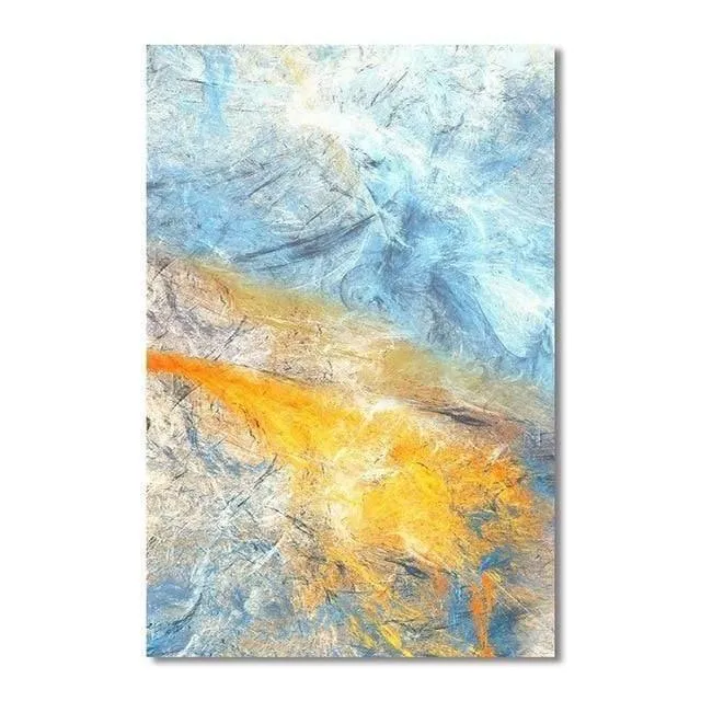 Traum Blau und Gelb Abstrakte Kunst Leinwand Gemälde Modulare Bilder Wandkunst Leinwand für Wohnzimmer Dekoration Kein Gestaltet