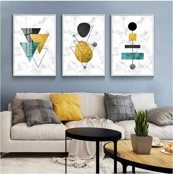 Traum Blau und Gelb Abstrakte Kunst Leinwand Gemälde Modulare Bilder Wandkunst Leinwand für Wohnzimmer Dekoration Kein Gestaltet