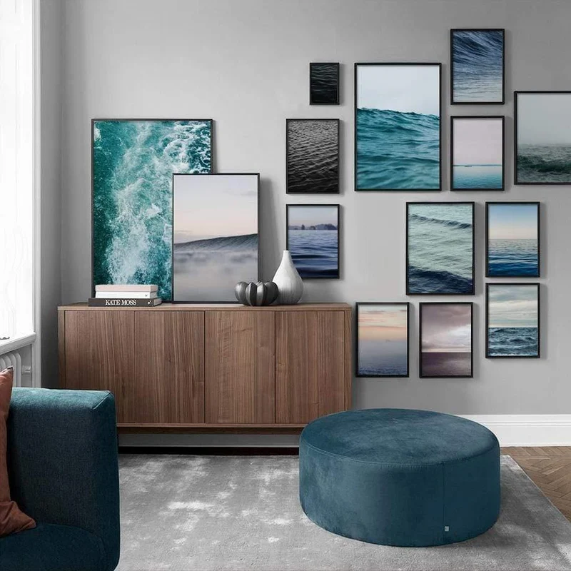 Traum Blau und Gelb Abstrakte Kunst Leinwand Gemälde Modulare Bilder Wandkunst Leinwand für Wohnzimmer Dekoration Kein Gestaltet