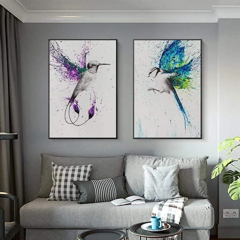 Traum Blau und Gelb Abstrakte Kunst Leinwand Gemälde Modulare Bilder Wandkunst Leinwand für Wohnzimmer Dekoration Kein Gestaltet