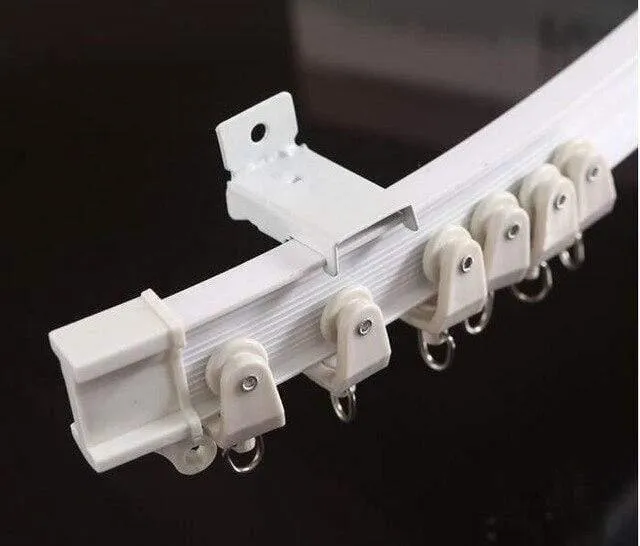 Heimtextilien Nano Silent Vorhangschiene weich gebogene Schiene Balkon Erker Doppelspur gebogene Spur Perlenvorhangschiene