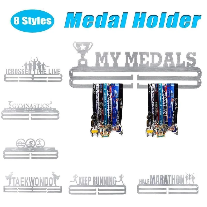 Robuster Medaillenaufhänger aus Edelstahl, Medaillenhalter, Präsentationsständer, für Laufen, Schwimmen, Gymnastik, Marathons, Sportmedaille, Geschenk, Dekoration