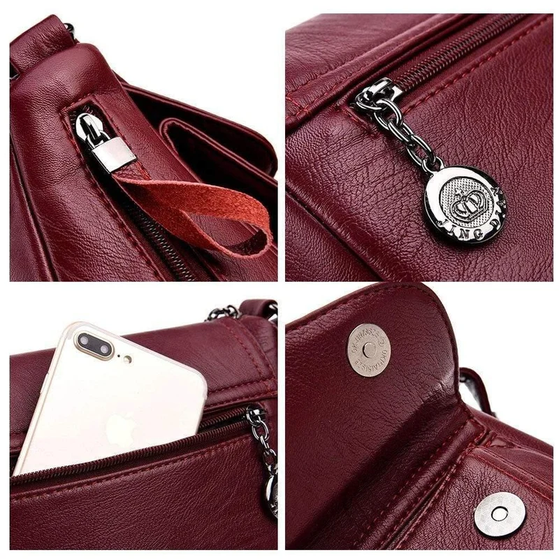 Leder Messenger Bags Sac A Haupt Umhängetaschen für Frauen Vintage Umhängetasche