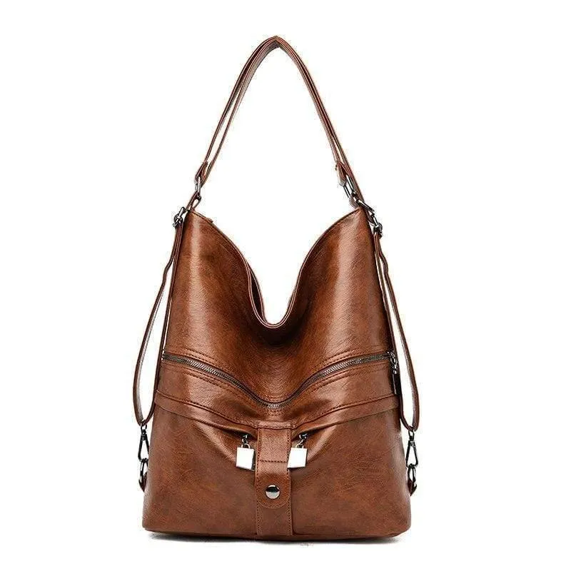 Leder Multifunktions Damen Taschen Mode weiblich große Kapazität Schultasche Frauen Umhängetaschen