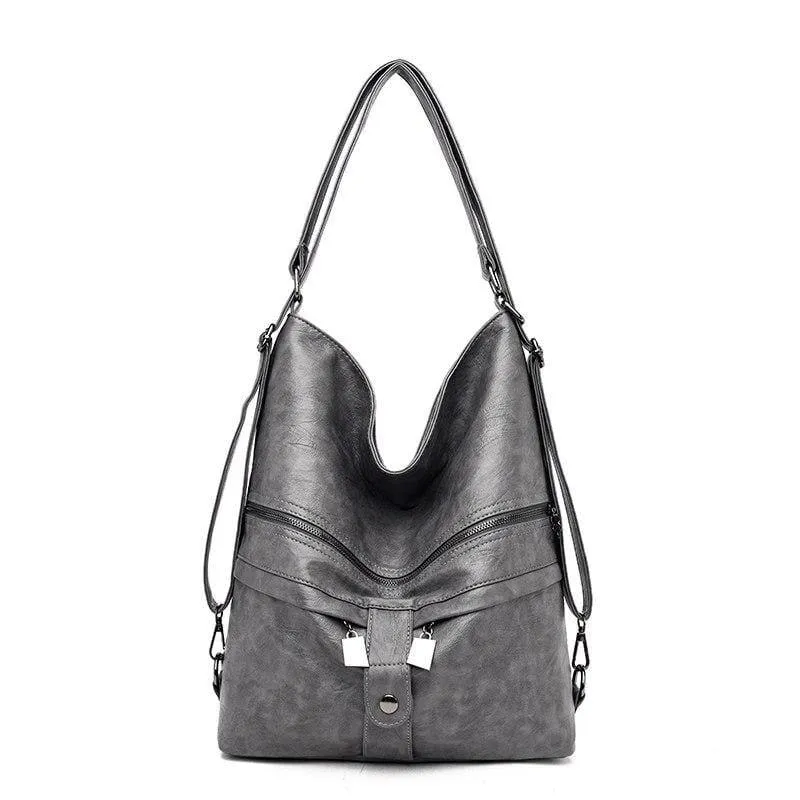 Leder Multifunktions Damen Taschen Mode weiblich große Kapazität Schultasche Frauen Umhängetaschen