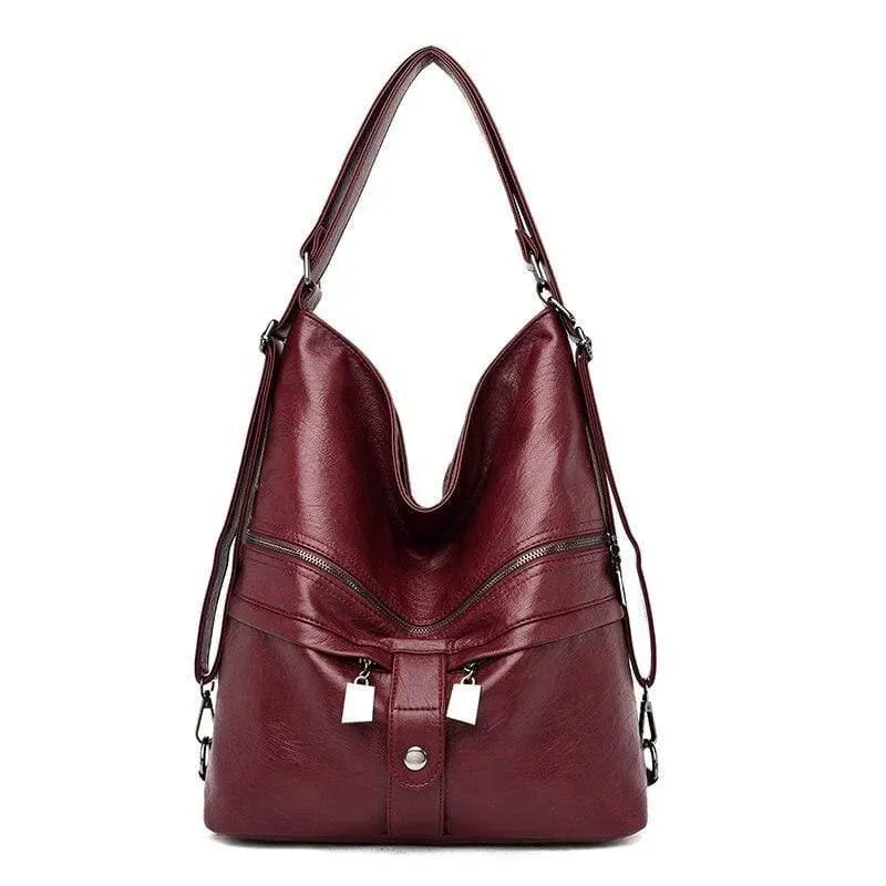 Leder Multifunktions Damen Taschen Mode weiblich große Kapazität Schultasche Frauen Umhängetaschen